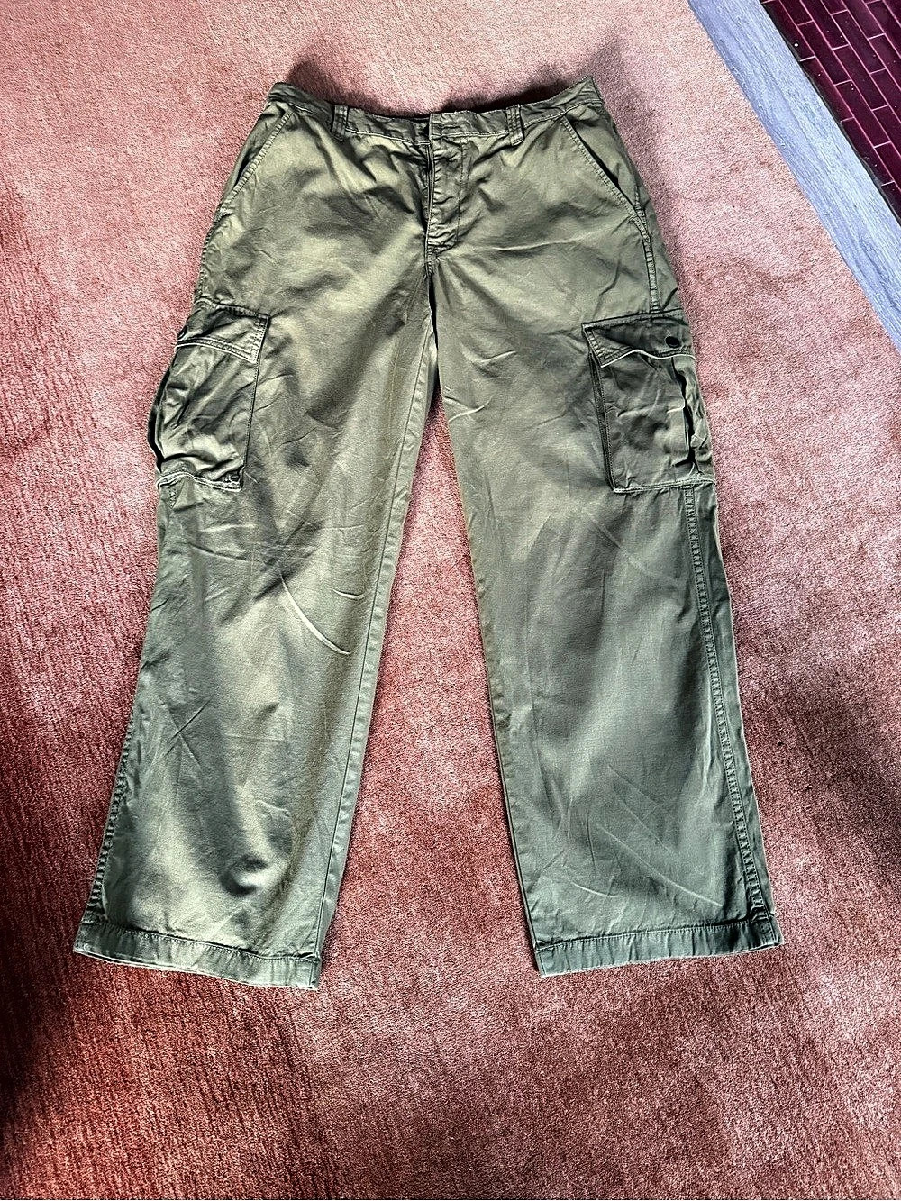 Madewell Low-Slung Baggy Utility Pant / Cargo Pant Green Waist 30